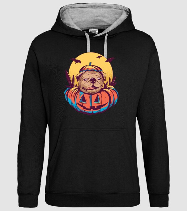 Mops Halloween model negru pe tricou
