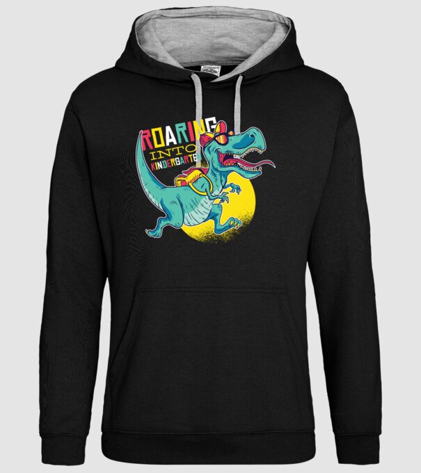 De acum încolo, voi urla în grădiniță cu Dinozaur model negru pe tricou