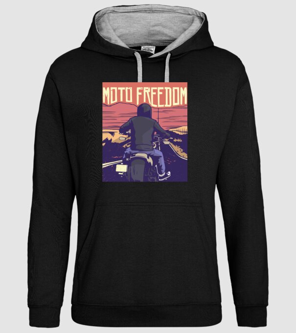 Libertate Motociclist model negru pe tricou
