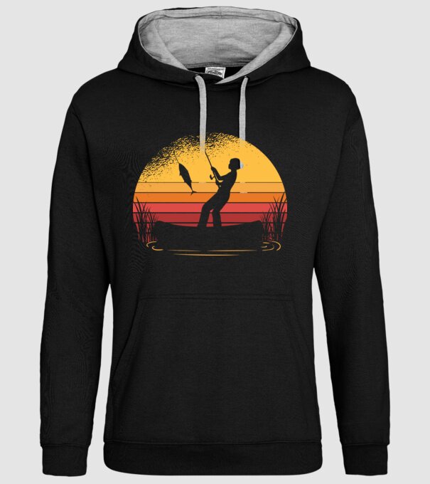 Femeie Pescar model negru pe tricou