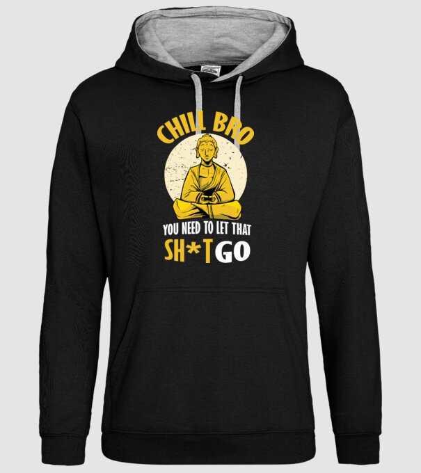 Calmează-te, lasă acel rahat Buddha model negru pe tricou
