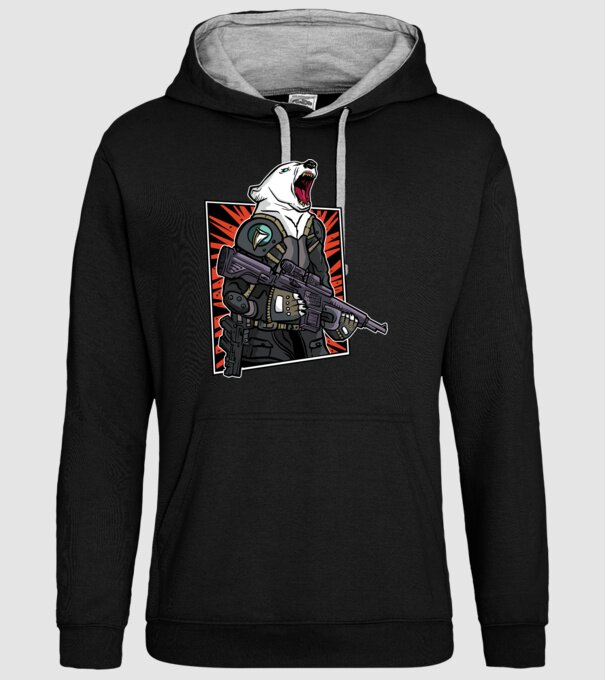 Ursul rusesc înarmat model negru pe tricou