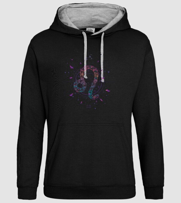 Leo Zodiac model negru pe tricou