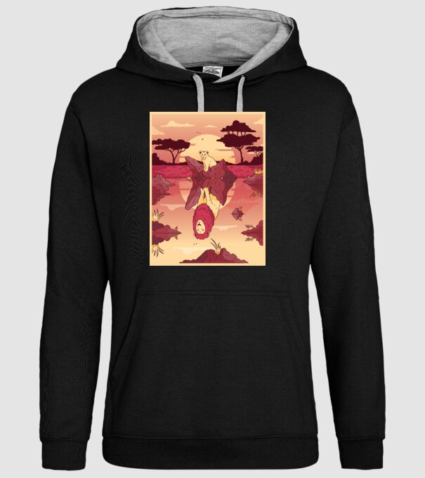Reflecție leu model negru pe tricou