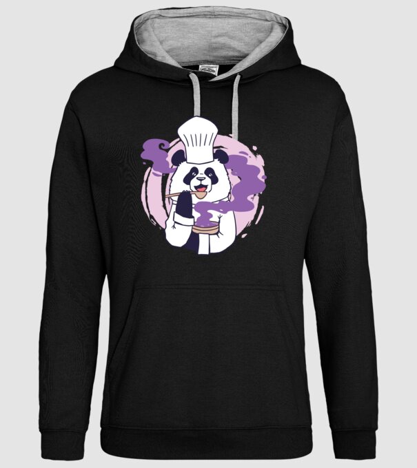 Panda Chef model negru pe tricou