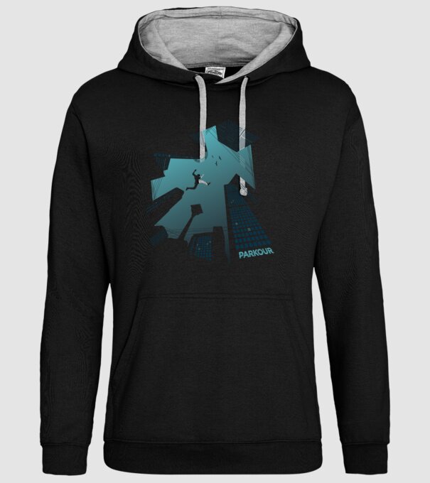 Tricou design Parkour model negru pe tricou