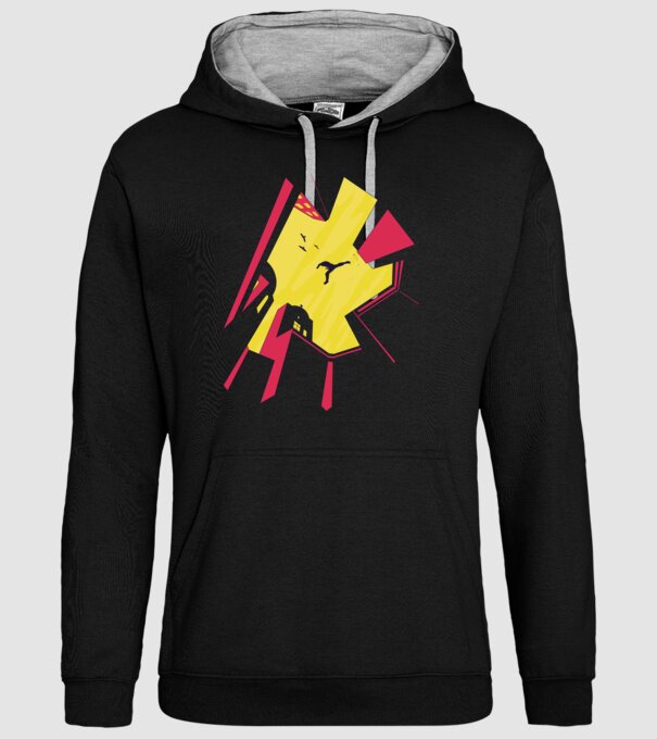 Alergare Parkour model negru pe tricou