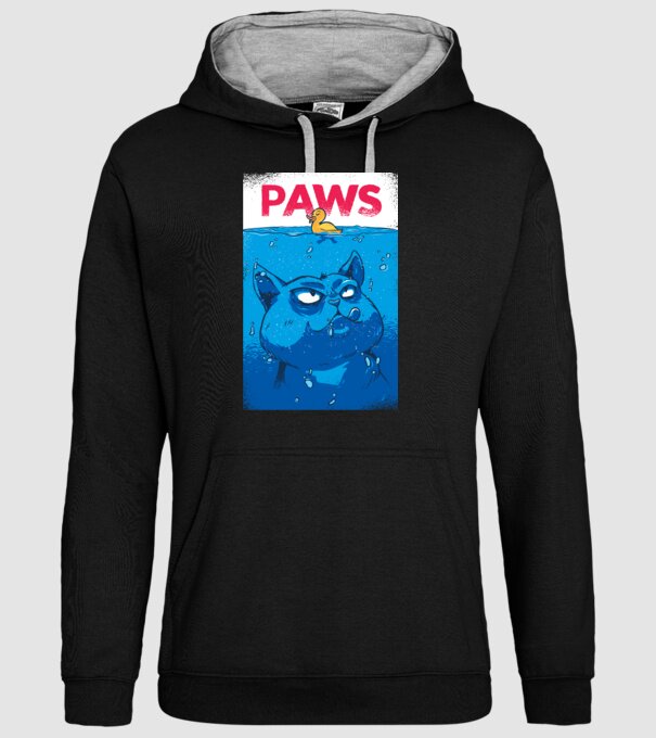 Paws Pisică la atac model negru pe tricou
