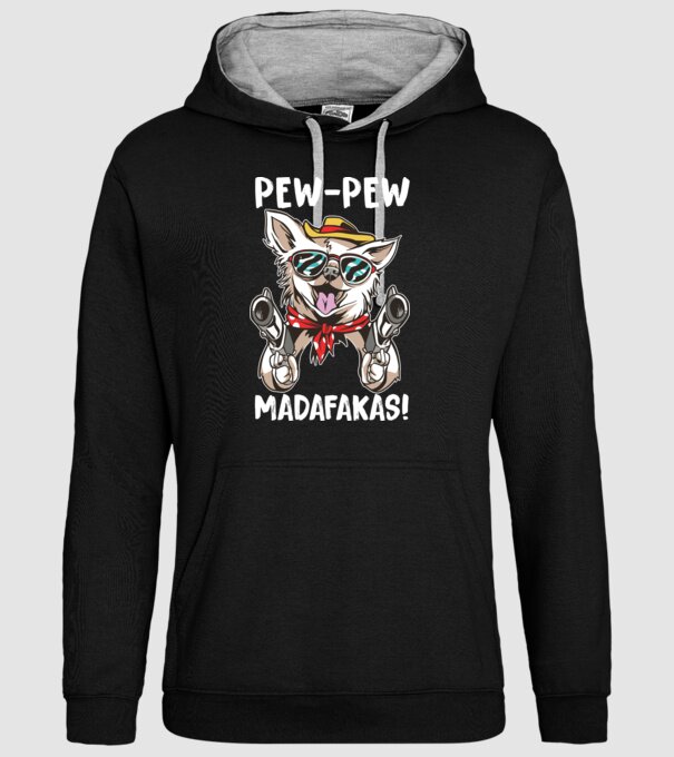 Pew Pew Pew Madafakas Chivava model negru pe tricou