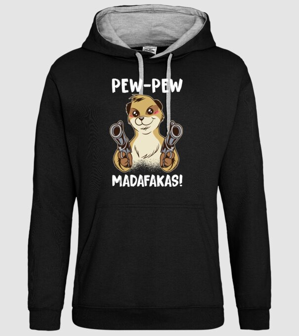 Pew Pew Pew Madafakas Suricată model negru pe tricou