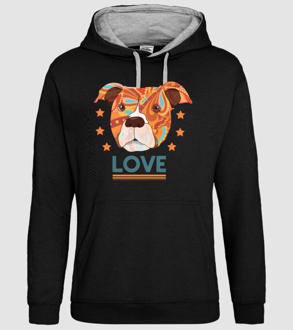 Dragoste Pitbull model negru pe tricou