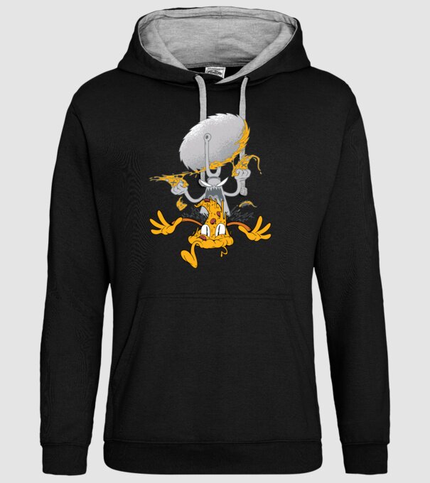 Monstru tăietor de Pizza model negru pe tricou