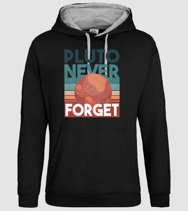 Pluto never forget model negru pe tricou