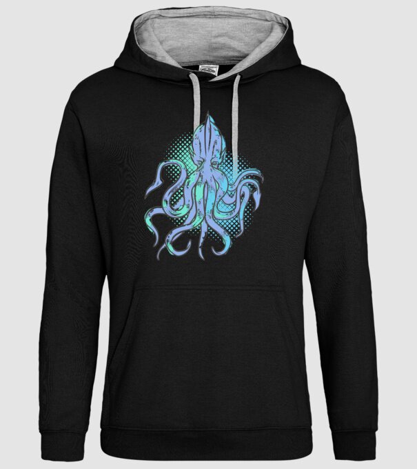 Cthulhu Caracatiță model negru pe tricou
