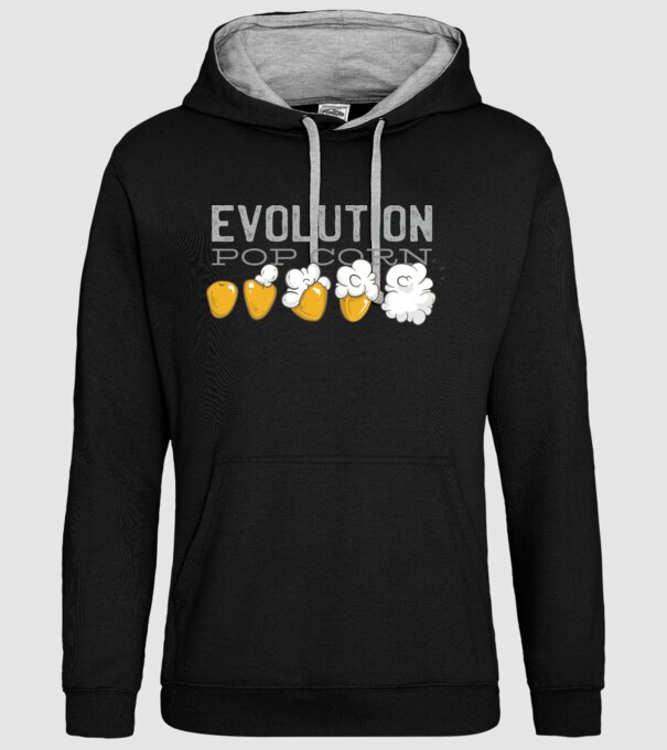 Evoluție Popcorn model negru pe tricou