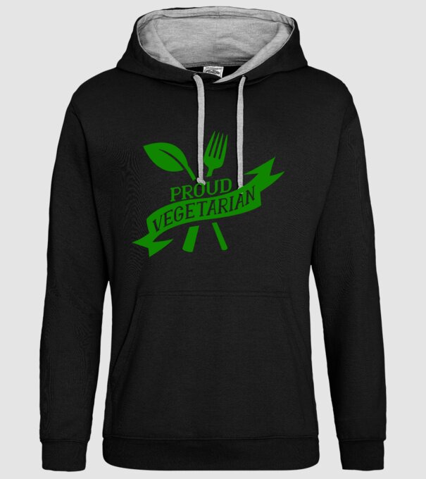 Proud Vegetarian model negru pe tricou