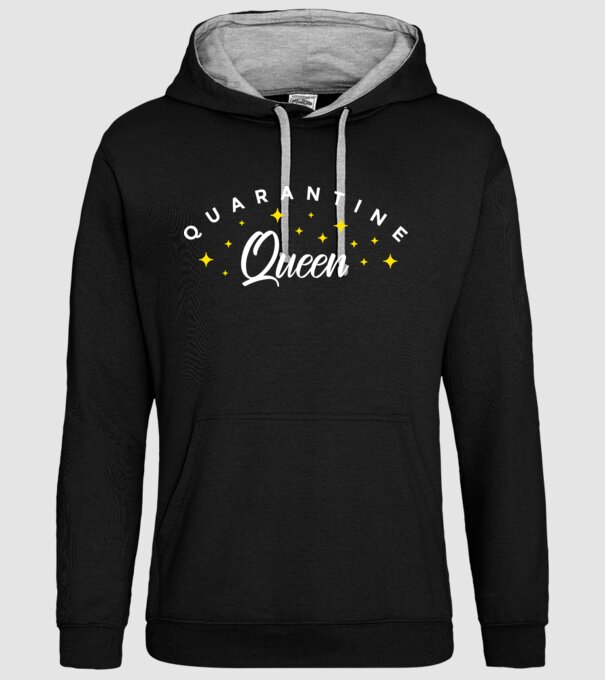 Quarantine queen model negru pe tricou