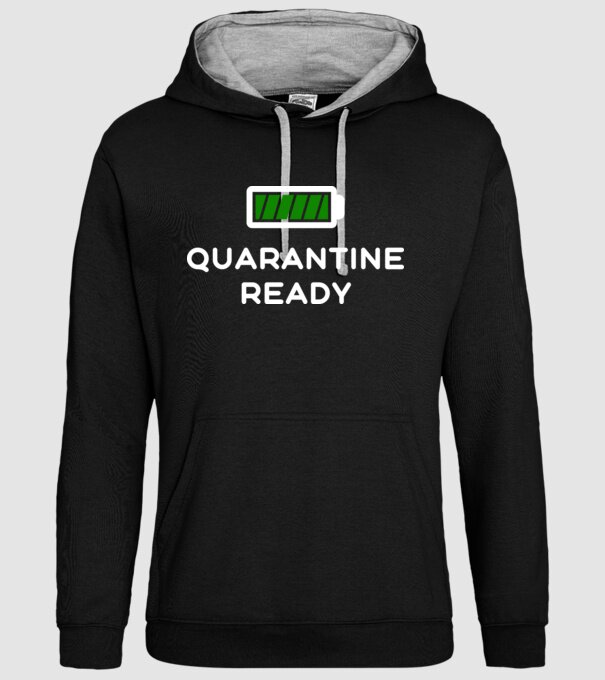 Quarantine ready model negru pe tricou