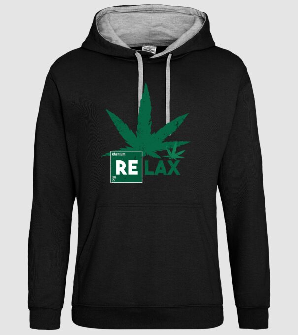 Relax Cannabis model negru pe tricou