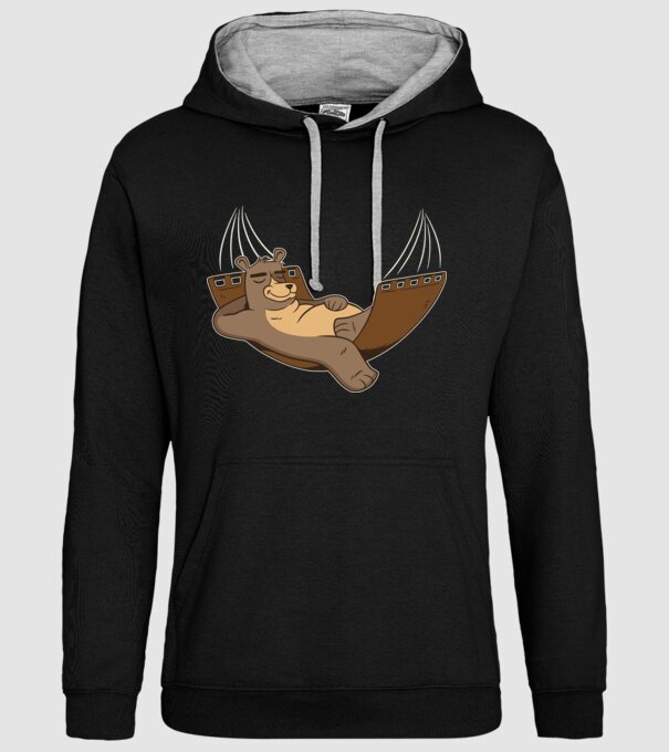 Urs Relax model negru pe tricou
