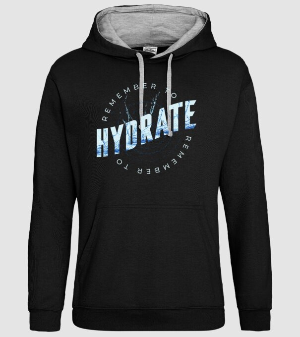 Remember to Hydrate model negru pe tricou
