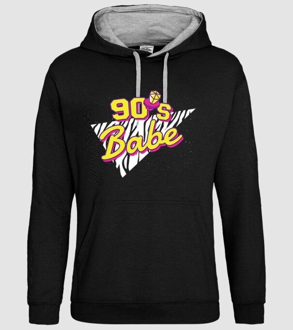 Retro 90s Babe model negru pe tricou