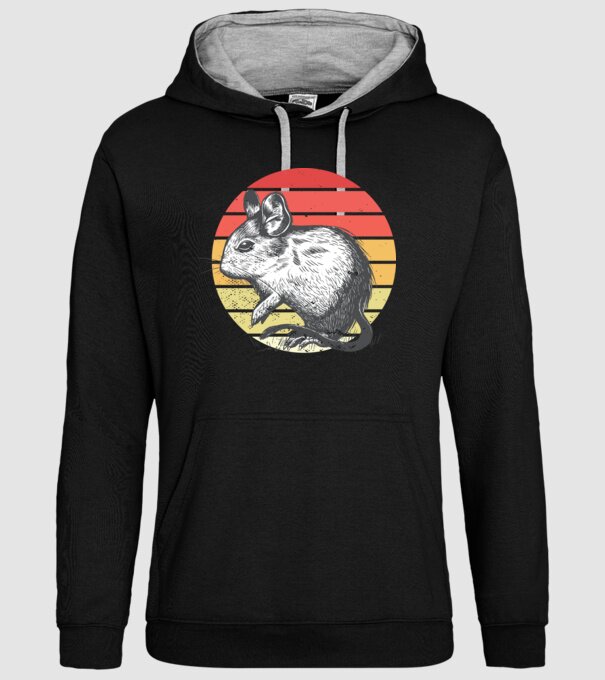 Retro Degu model negru pe tricou