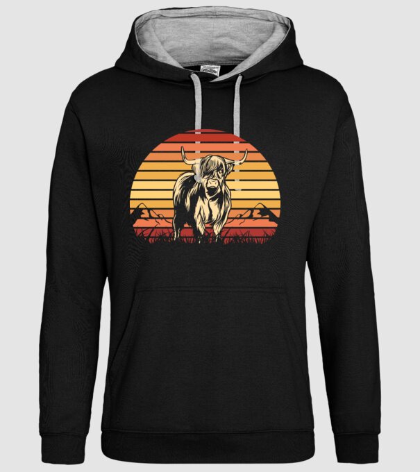 Vită Retro model negru pe tricou