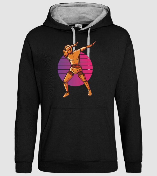 Robot DAB model negru pe tricou