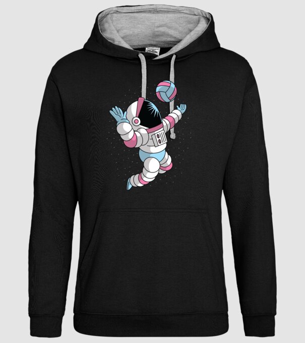 Astronaut voleibalist model negru pe tricou