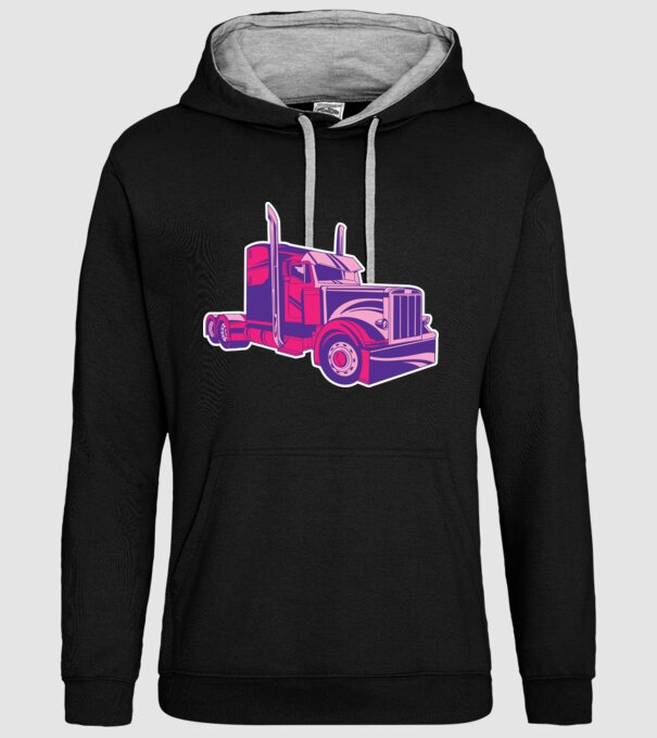 Camion roz model negru pe tricou