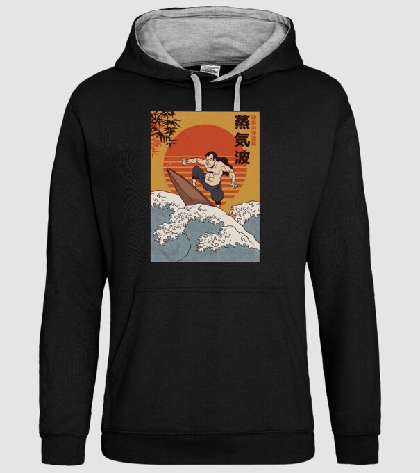 Samurai Surf model negru pe tricou