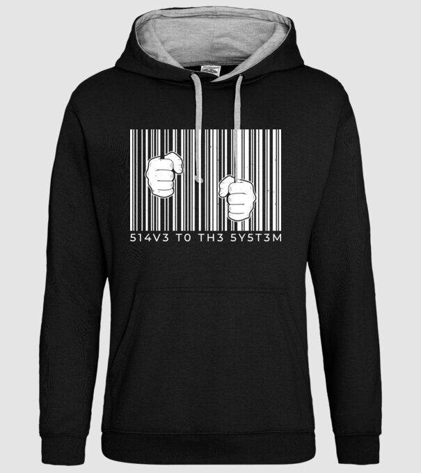 Slave to the system - Sclav al sistemului model negru pe tricou