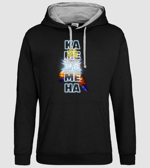 Son Goku Kamehameha model negru pe tricou