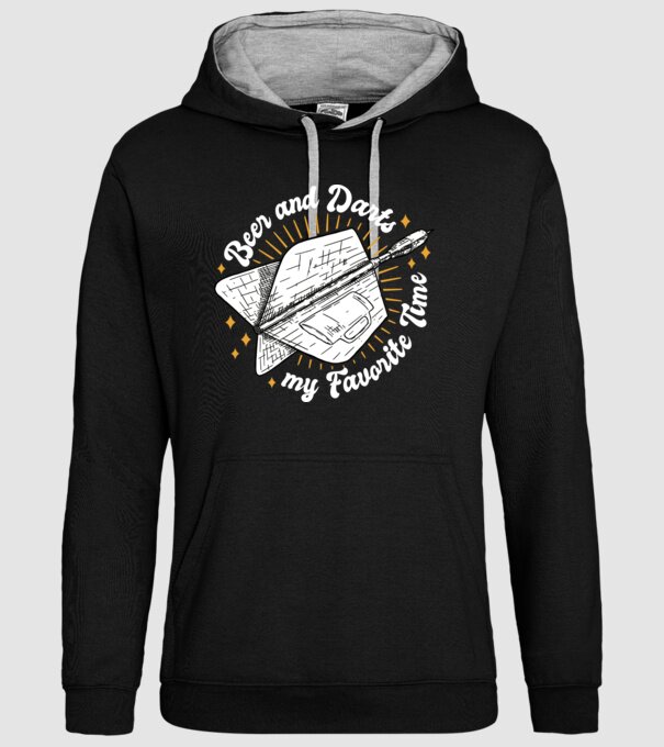 Bere și darts model negru pe tricou