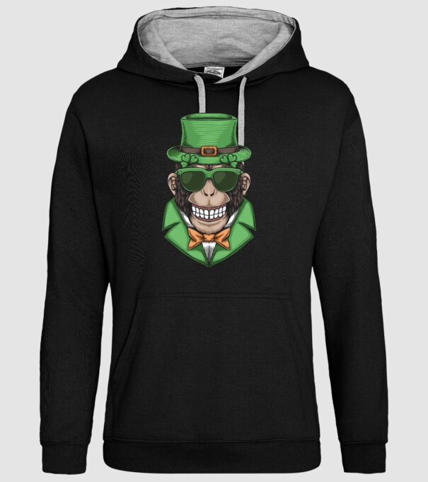 Sfântul Patrick Maimuță model negru pe tricou