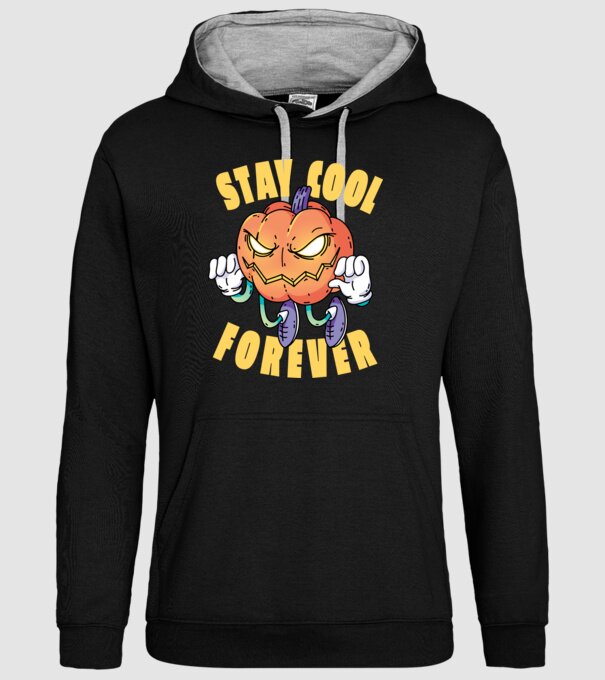 Dovleac de Halloween Stay Cool Forever model negru pe tricou