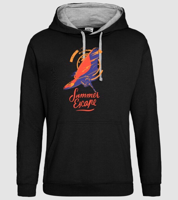 Summer escape Surf model negru pe tricou
