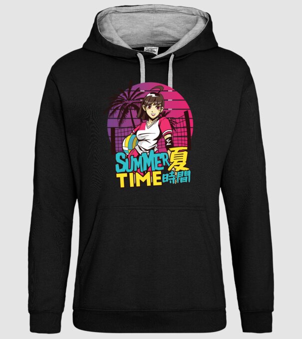Summer Girl Anime Fată Manga model negru pe tricou
