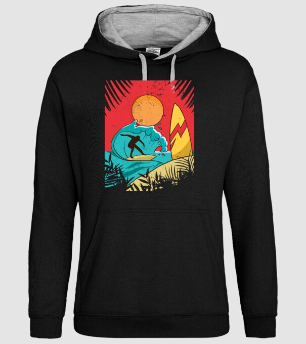 Afiș Surf model negru pe tricou