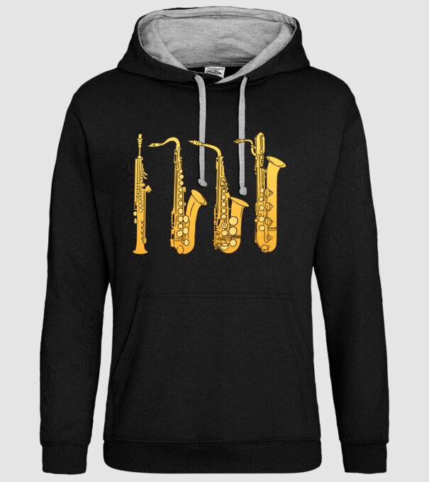 Saxofoane model negru pe tricou