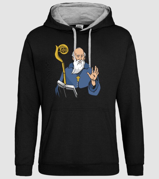 Sfântul Benedict model negru pe tricou