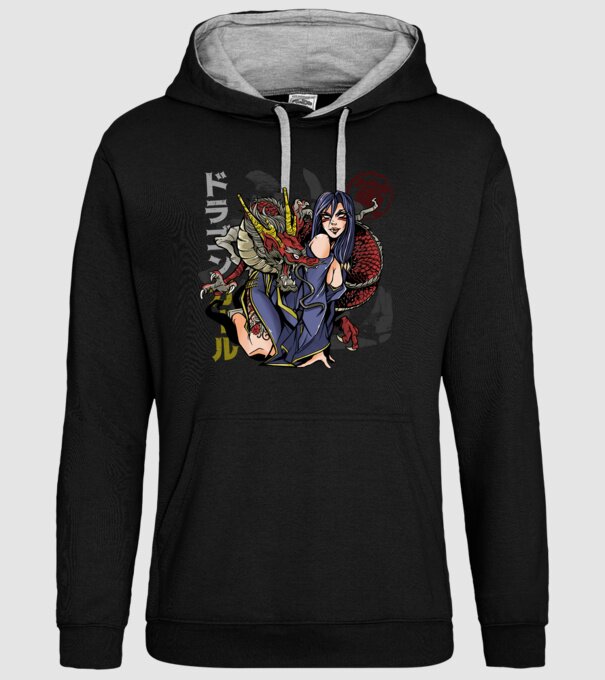 Dragon sexy Anime model negru pe tricou