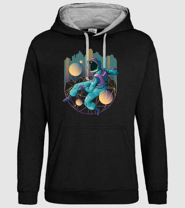Techno Astronaut tricou astronaut model negru pe tricou