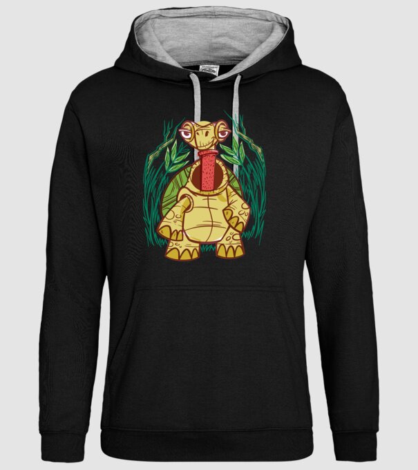 Gât Broască țestoasă model negru pe tricou