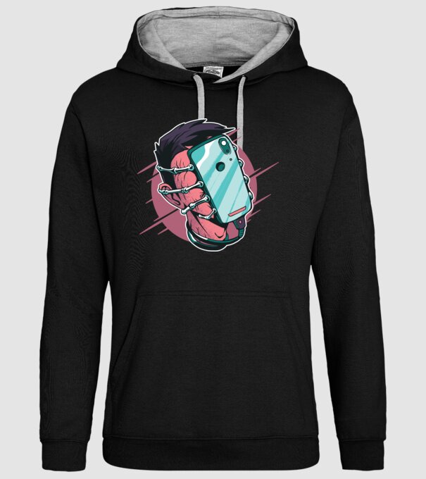 Telefon Facehugger tricou amuzant model negru pe tricou