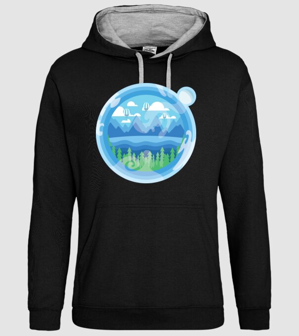 Natură model negru pe tricou