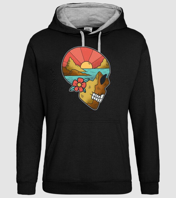 Natură Craniu model negru pe tricou