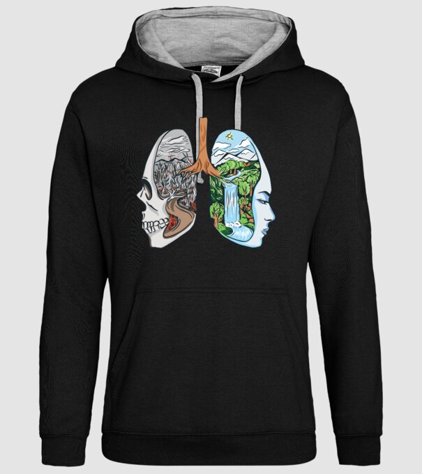Natură Plămâni imagine model negru pe tricou