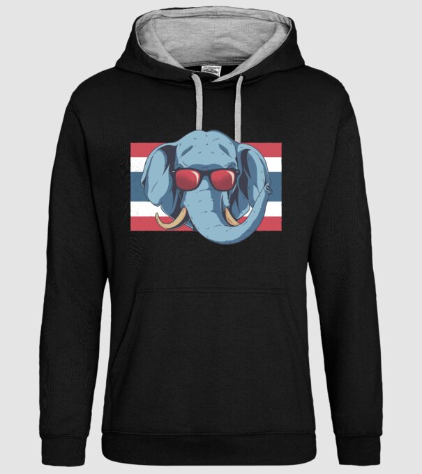Thailanda Elefant tricou model negru pe tricou